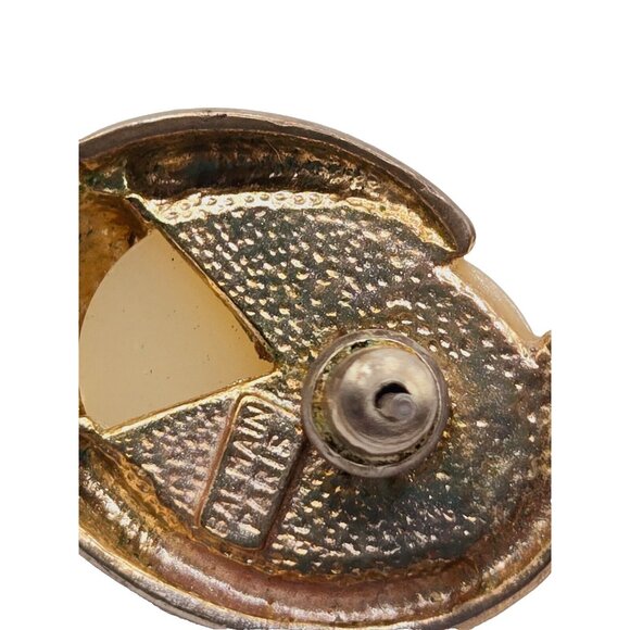 VTG Pierre Balmain signed Balmain Paris GP Stud earrings faux pearl rhinestone - Picture 2 of 6